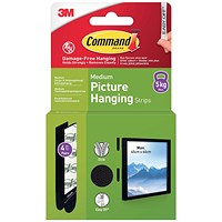 Command Picture Hanging Strips 4 Pairs Medium Black (Pack of 8)