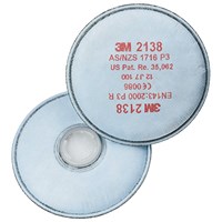 3M P3 Filter Pairs Bayonet Fitting System White 2138 (Pack of 20)