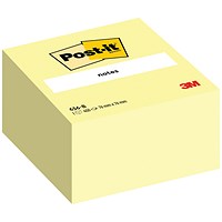 Post-it Note Cube, 76 x 76mm, Yellow, 450 Notes per Cube