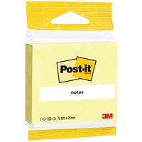 Post-it Notes, 76 x 76mm, Yellow, Pack of 12 x 100 Notes