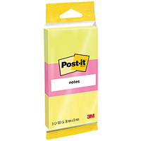 Post-it Notes, 38 x 51mm, Neon Assorted, Pack of 3 x 100 Notes