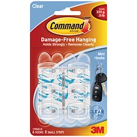 Command Adhesive Mini Hooks - Pack of 6 Command Adhesive Mini Hooks - Pack of 6