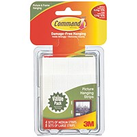 3M Command Pairs of Picture Hanging Strips Value Pack (Pack of 12)