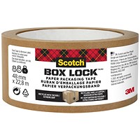 Scotch Box Lock Paper Packaging Tape, 48x22.8m, Brown
