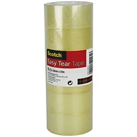 Scotch Easy Tear Tape Rolls, 24mm x 33m, Pack of 6