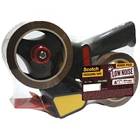 Scotch Tape Dispenser Kit, 1 x Dispenser, 2 x Buff Packing Tape 50mmx60m