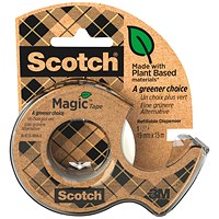 Scotch Magic Tape A Greener Choice and Recycled Dispenser, 19mm x 15m