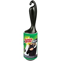 Scotch-Brite Film-Backed Clothes Lint Roller, 30 Sheets, Black
