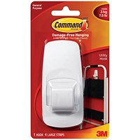 3M Command Adhesive Jumbo Hook With Command Strips