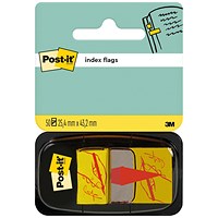 Post-it Sign Here Index Tabs, Yellow, 25mm, 50 Flags + Dispenser