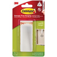 Command Canvas Hanger Large White with Hook and Strips