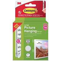 Command Picture Hanging Strips 12 Pairs Large White (Pack of 24)