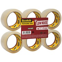 Scotch Packaging Tape, Low Noise, 50mmx66m, Clear, Pack of 6