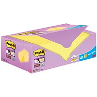 Post-it Super Sticky Notes, 127 x 76mm, Yellow, Pack of 24 x 90 Notes