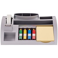 Post-it Desktop Organiser, 6 Compartments, Silver