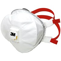 3M 8835+ P3V R Valved Mask, White, Pack of 5