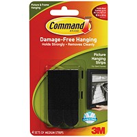 Command Picture Hanging Strips - Medium Black - Pack of 4