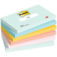 Post-it Notes, 76 x 127mm, Beachside, Pack of 6 x 100 Notes