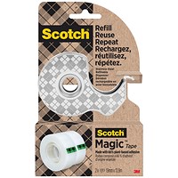 Scotch Stainless Steel Tape Dispenser + 2 Magic Tape Rolls 19mmx13.9m