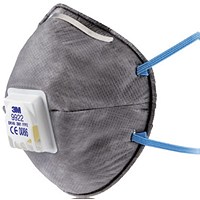 3M 9922 FFP2V Valved Mask, Grey, Pack of 10 3M 9922 FFP2V Valved Mask, Grey, Pack of 10