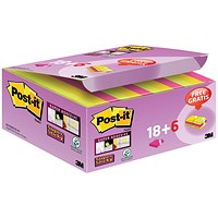 Post-it Super Sticky Colour Notes, 51x51mm, Pack of 24