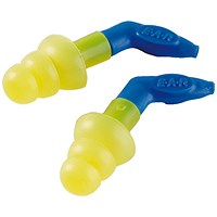 3M E-A-R Ultrafit X Corded Earplugs, Yellow & Blue, Pack of 50