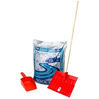 ValueX Salt And Shovel Kit Includes 1 x 25kg Rock Salt 1 Scoop And 1 Snow Shovel