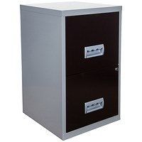 Pierre Henry A4 Filing Cabinet 4 Drawer Silver Black Paperstone