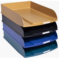 Exacompta NeoDeco Letter Tray Set 346x255x65mm Assorted Colours (Pack 4) -