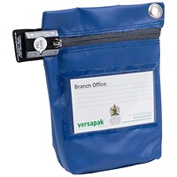 Versapak Small Secure Cash Bag, 178x152x50mm, Blue