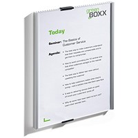 Durable Info Sign Anodised Aluminium Door Sign Holder, A4, Portrait, Grey