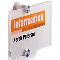 Durable Crystal Sign Frameless Acrylic Door Sign Holder, A6, Landscape, Clear
