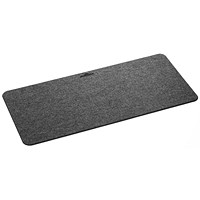 Durable Effect Felt Desk Mat with Fold-Out Phone Holder, 70x33cm, Grey