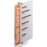 Durable Crystal Sign Frameless Acrylic Door Sign Holder, A4, Portrait, Clear