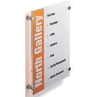 Durable Crystal Sign Frameless Acrylic Door Sign Holder, A3, Portrait, Clear