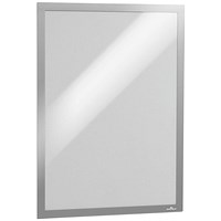 Durable Duraframe Self Adhesive Magnetic Signage Frame, A3, Silver