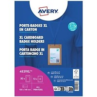 Avery A6 Cardboard Badge Holders 111mm x 166m Kraft (Pack 50) - 4839XL