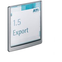 Durable Adhesive Click Sign Wall Mounted Door Sign Holder, 149x148.5mm, Grey