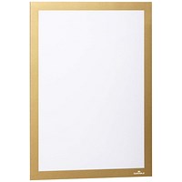 Durable Duraframe Self Adhesive Signage Frame, A4, Gold, Pack of 2 Durable Duraframe Self Adhesive Signage Frame, A4, Gold, Pack of 2