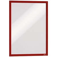 Durable Duraframe Self Adhesive Signage Frame, A3, Red, Pack of 2 Durable Duraframe Self Adhesive Signage Frame, A3, Red, Pack of 2