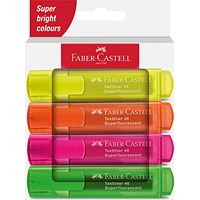 Faber-Castell Textliner 46 Highlighter, Assorted Colours, Pack of 4