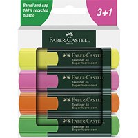 Faber-Castell Textliner 48 Highlighter, Assorted, Pack of 4