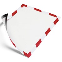 Durable Duraframe Magnetic Signage Hazard Frame, A4, Red & White, Pack of 5 Durable Duraframe Magnetic Signage Hazard Frame, A4, Red & White, Pack of 5