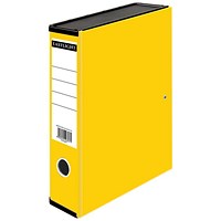 ValueX Box File Paper on Board Foolscap 65mm Capacity 80mm Spine Width Clip Closure Yellow (Pack 10) - ValueX Box File Paper on Board Foolscap 65mm Capacity 80mm Spine Width Clip Closure Yellow (Pack 10) -