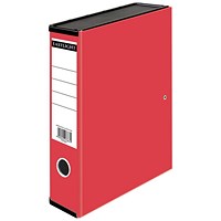 ValueX Box File Paper on Board Foolscap 65mm Capacity 80mm Spine Width Clip Closure Red (Pack 10) - ValueX Box File Paper on Board Foolscap 65mm Capacity 80mm Spine Width Clip Closure Red (Pack 10) -