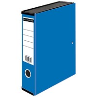 ValueX Box File Paper on Board Foolscap 65mm Capacity 80mm Spine Width Clip Closure Blue (Pack 10) - ValueX Box File Paper on Board Foolscap 65mm Capacity 80mm Spine Width Clip Closure Blue (Pack 10) -
