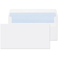 ValueX Everyday DL Wallet Envelopes, Plain, Self Seal, 80gsm, White, Pack of 500