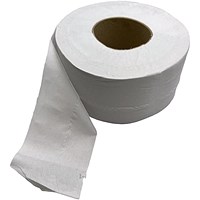 ValueX 100% Recycled Mini Jumbo Toilet Rolls, 2-Ply, 76mm Core, 150m, White, Pack of 12