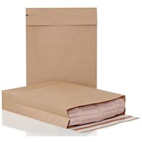 eGreen Packaging By Bong Ecommerce 570x450mm Mailing Envelopes, Double Peel and Seal, 100mm Gusset, 110gsm, Manilla, Pack of 100