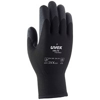Uvex Unilite Thermo Gloves, Black, Size 8